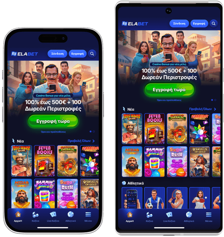Interfaccia mobile di Elabet casino e scommesse